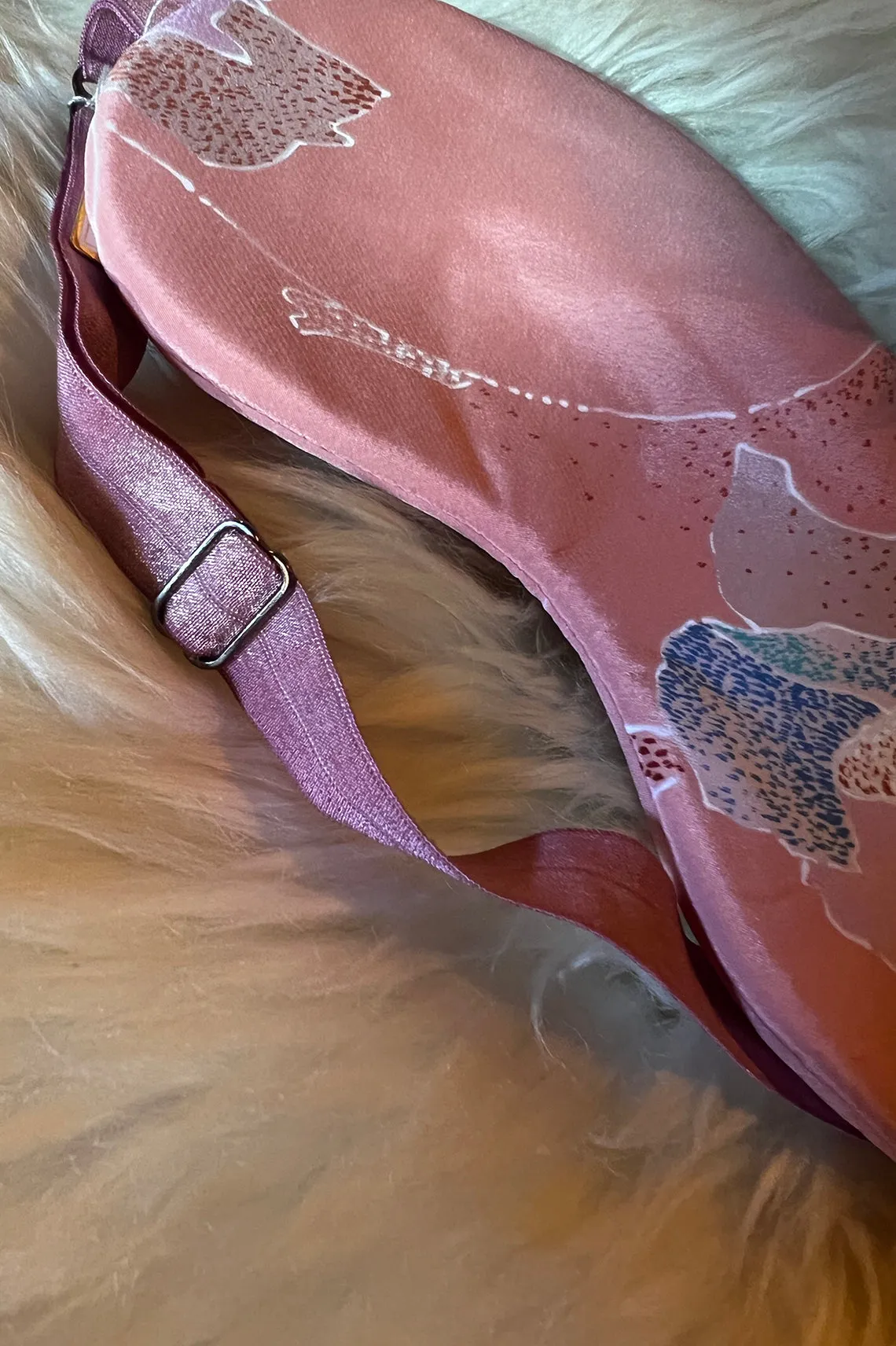 READY TO SHIP / Rumination Sleep Mask in Upcycled Vintage Pink Abstract