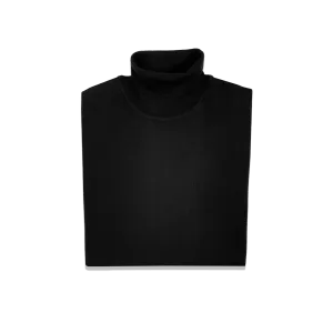 Roll Neck Jumper in Black Cashmere Silk