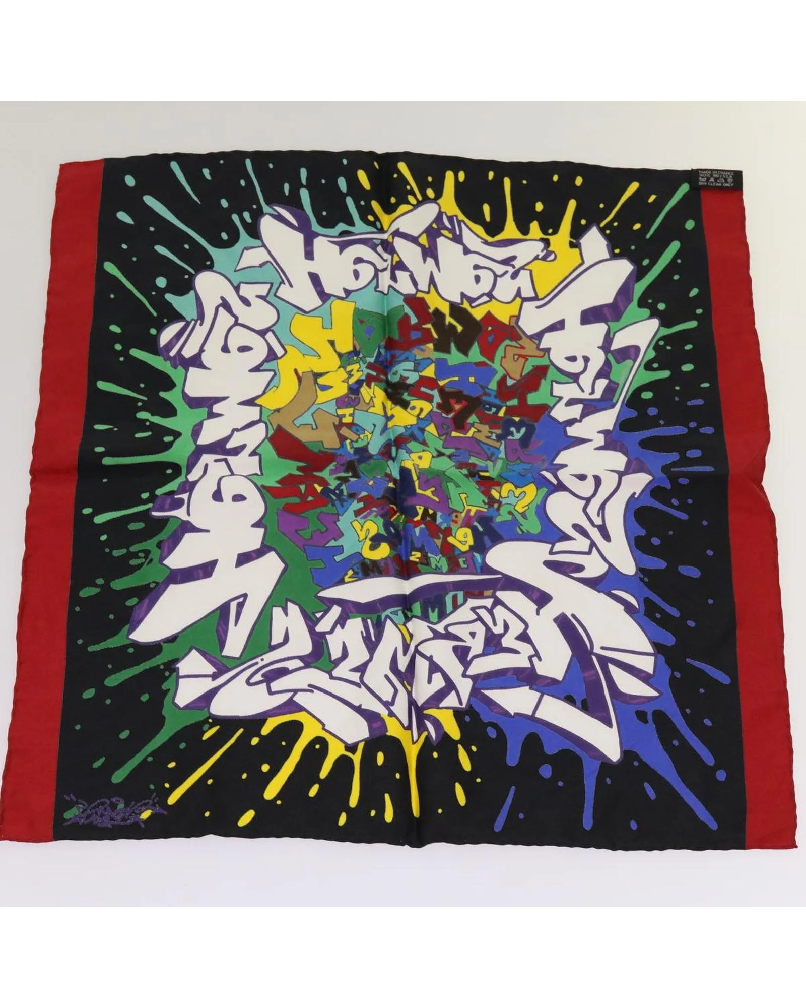 Silk Graffiti Print Scarf