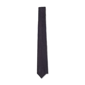 Silk Knitted Tie in Smoke Grey