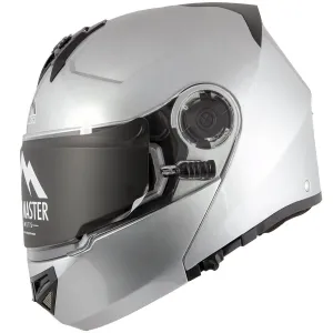 Snow Master TX50 Ultra Light Weight Modular Silver Dual Use Sport Snowmobile and street Motorcycle Full Face Helmet for Men & Women - DOT Approved for Bike Scooter ATV UTV Chopper Skateboard