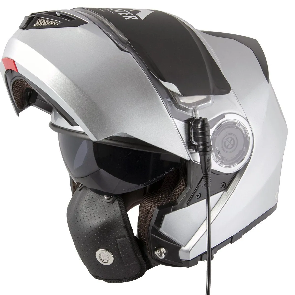 Snow Master TX50 Ultra Light Weight Modular Silver Dual Use Sport Snowmobile and street Motorcycle Full Face Helmet for Men & Women - DOT Approved for Bike Scooter ATV UTV Chopper Skateboard