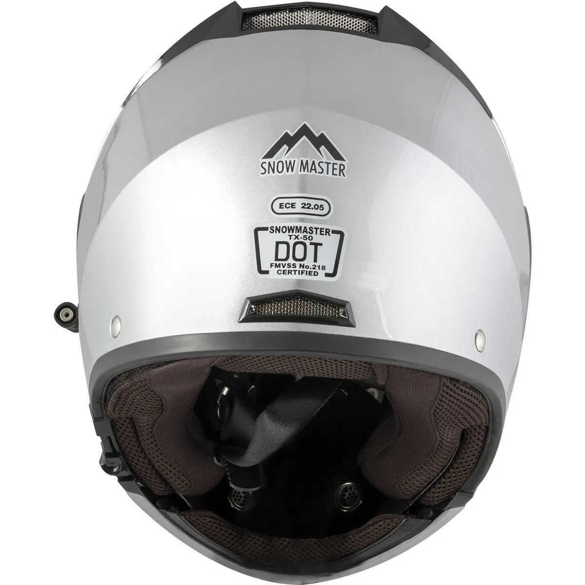 Snow Master TX50 Ultra Light Weight Modular Silver Dual Use Sport Snowmobile and street Motorcycle Full Face Helmet for Men & Women - DOT Approved for Bike Scooter ATV UTV Chopper Skateboard