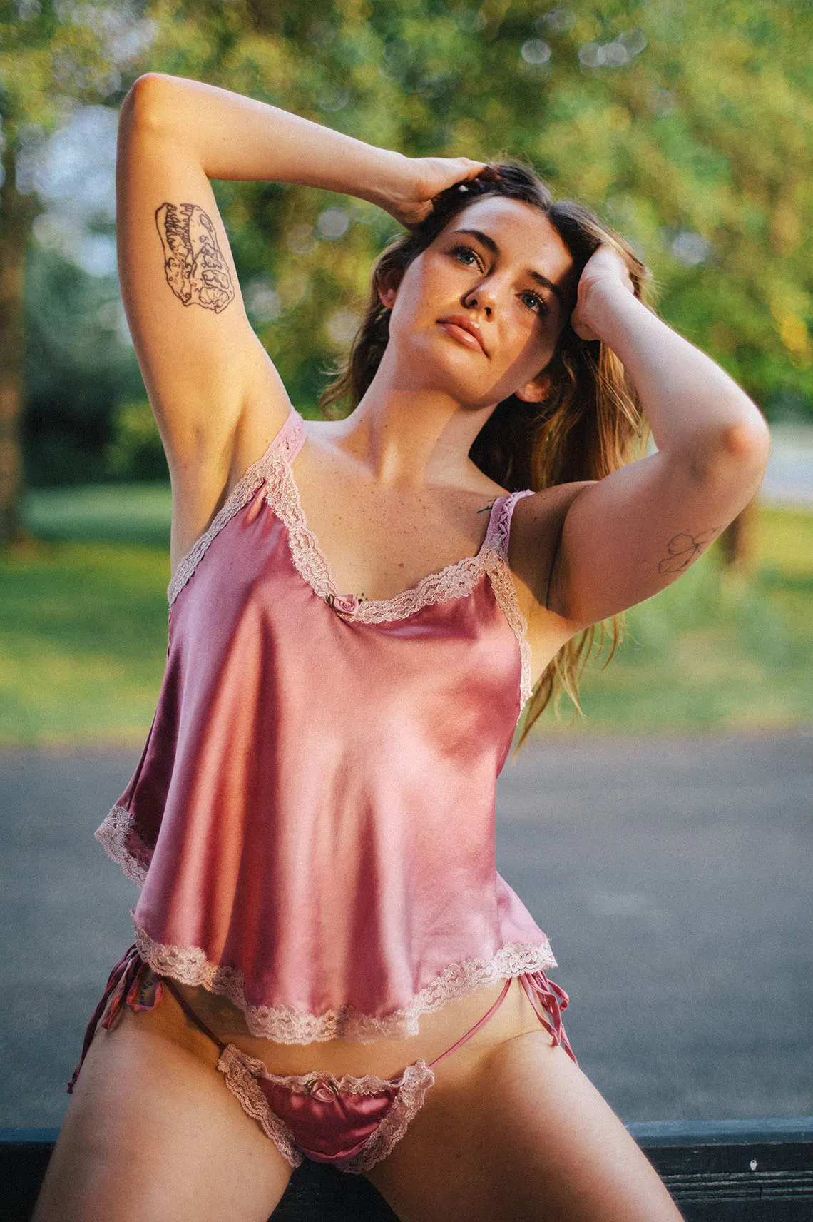 Sonnet Camisole in Rose Silk Charmeuse