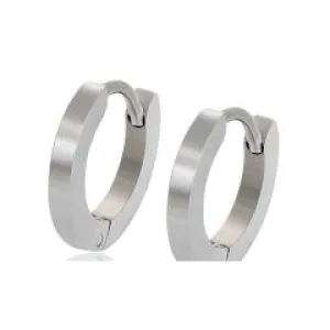 Stainless Steel Earring Hoops Silver Colour 14mm by 2mm