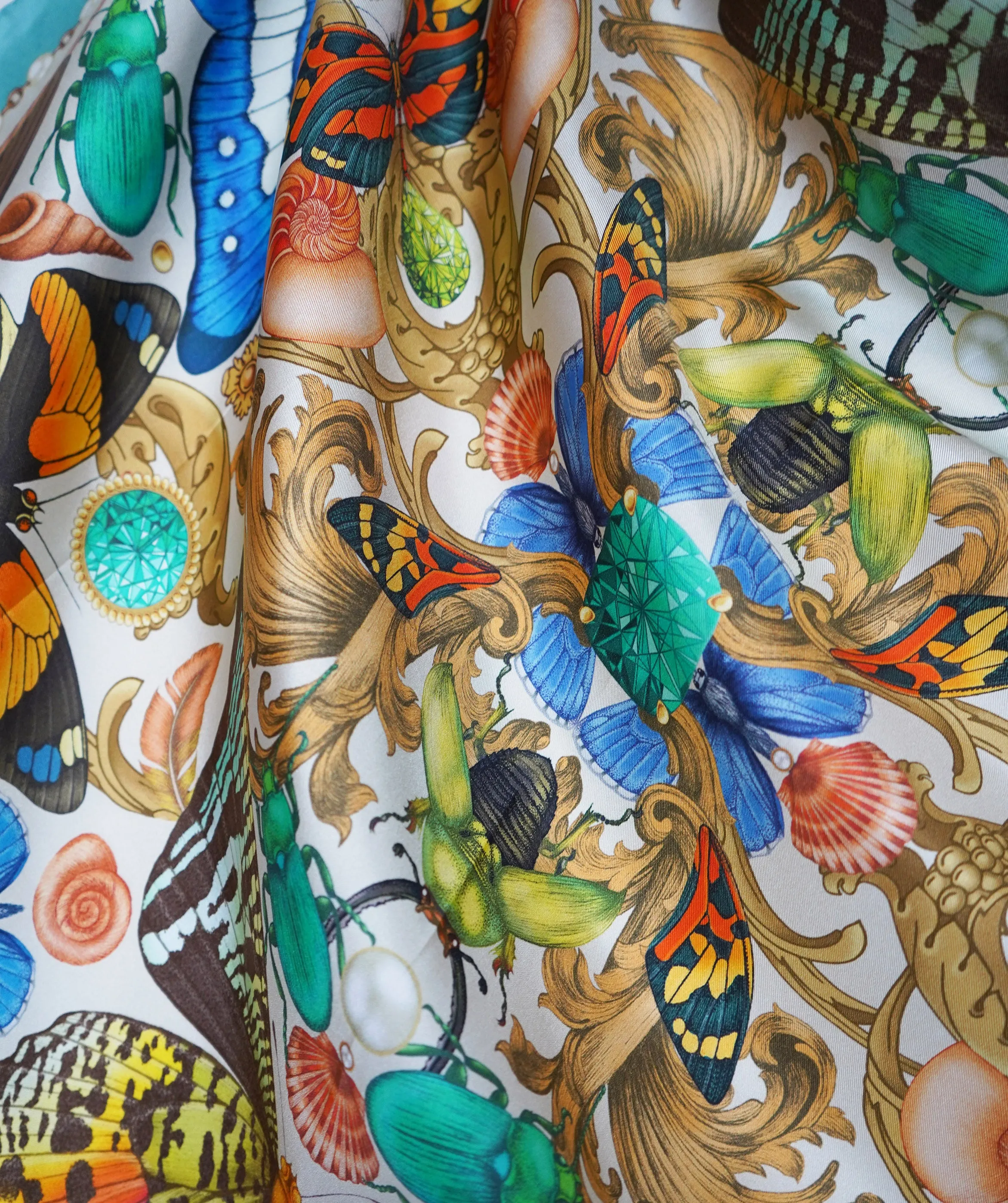 The Baroque Butterfly Silk Neckerchief | 45x45cm [Preorder]