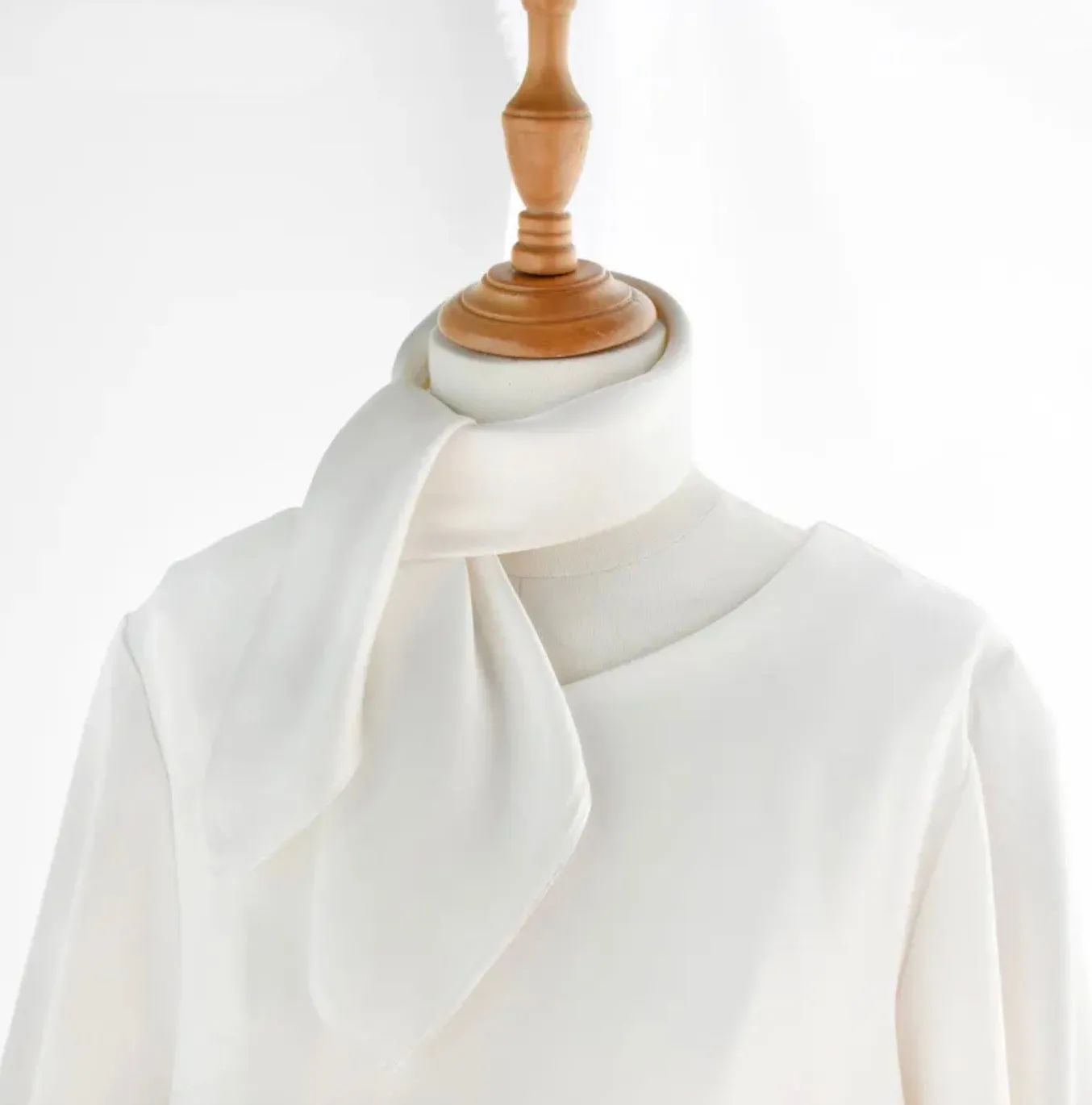 Timeless Ivory Pure Mulberry Silk Scarf Bandana