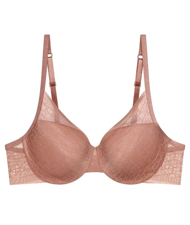 Triumph Signature Sheer Underwired Padded Half Cup Bra - Toasted Almond